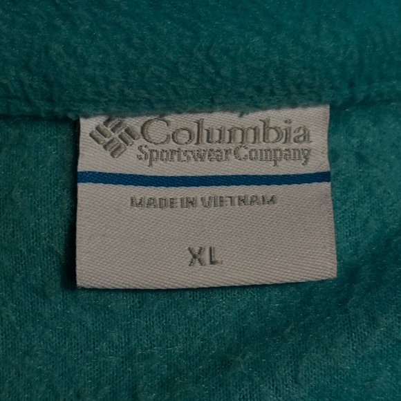 Columbia XL Lightweight Fleece Turquoise Zippered Jacket - Picture 7 of 10